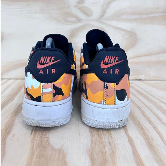 Nike - Air Force 1 Low Camo - Sneakers - Orange/White - Men's - 9 - 823511-800 - Picture 6 of 9